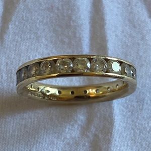 14k yellow gold DQ CZ eternity band